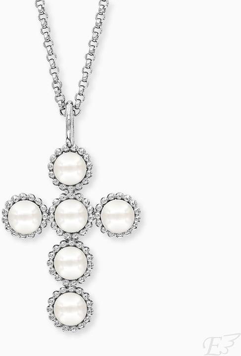 Produktbild Engelsrufer Glory Kreuz Halskette (925er Silber, Perle, 42 cm)