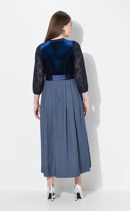 Produktbild Ulla Popken Dirndl, Stretch-Samt, Carré-Ausschnitt, ärmellos (54)