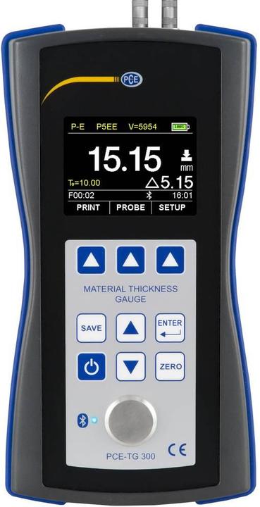 1 x Ultraschall Echo-Echo Materialdickenmessgerät PCE-TG 300-NO7 1 x Sensor PCE-TG-NO7 1 x 100 ml Koppelgel 1 x Transportkoffer 4 x AA Batterien 1 x Bedienungsanleitung