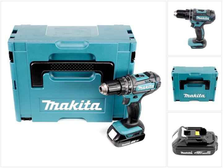 Productafbeelding Makita DHP 482 Y1J Accu klopboormachine 18 V 62 Nm + 1x accu 1,5 Ah + Makpac - zonder oplader