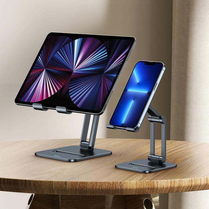 Actual product image Baseus Desktop Biaxial Foldable Metal Stand (for Phones) Grey