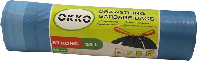 Actual product image Okko Garbage Bags Str Blue Ds 35l 15pcs (15x, 35 l)