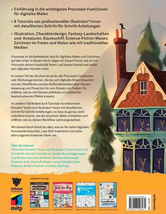 Actual product image Digital Painting mit Procreate (German, Aveline Stokart, Dominik Mayer, Izzy Burton, Lucas Peinador, Max Ulichney, Nicholas Kole, Samuel Inkiläinen, Simone Grünewald, 2023)