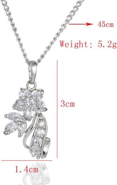 Produktbild Hermex Set Platinum veredelte LUXUS Halskette Anhänger - Platin (Kupferlegierung)