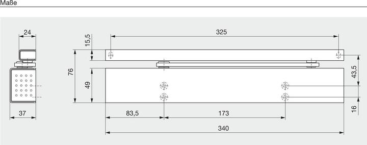 Actual product image Dormakaba Door closer TS 97 Contur Design (Entrance door, French window, Room door, Wooden door, Indoor)