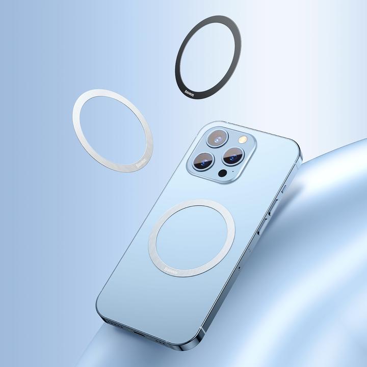 Actual product image Baseus Halo Series Magnetic Metal Ring2pcs/packSilver