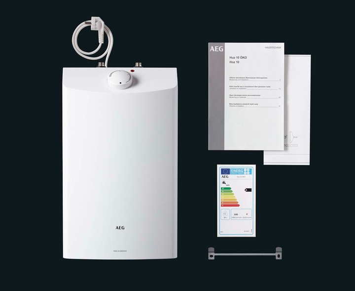 Produktbild AEG Haustechnik Huz 10 ÖKO Drop Stop druckloser Untertischboiler 10 Liter Niederdruck, ThermoStop, mit Stecker, 2 kW