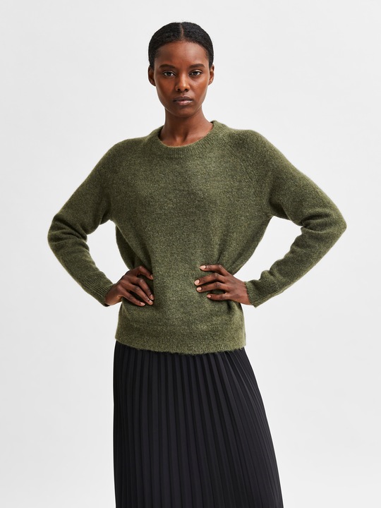 Produktbild Selected Femme Rundhalsausschnitt Woll Pullover (L)