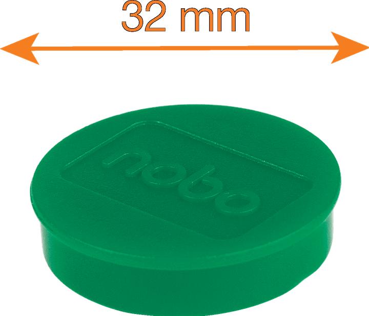 Actual product image Nobo Magnet round 32mm 1915303 green 10 pieces (10 x)