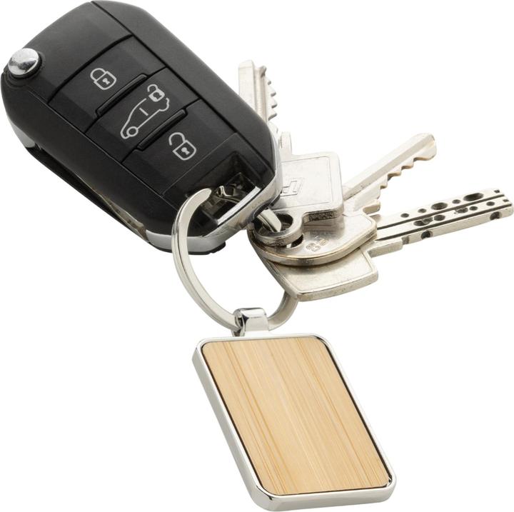Actual product image Xd Collection Rectangle Bamboo Recycled Keyring