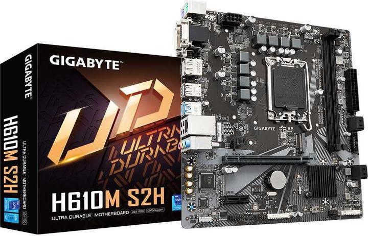 Immagine prodotto Gigabyte MB S2H H610,S1700,mATX,Intel (LGA 1700, Intel H610 Express, mATX)