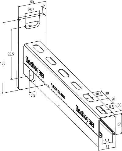 Produktbild Fischer FIS 538744 Auslegerkonsole ALK 37-450 (10 Stk.)
