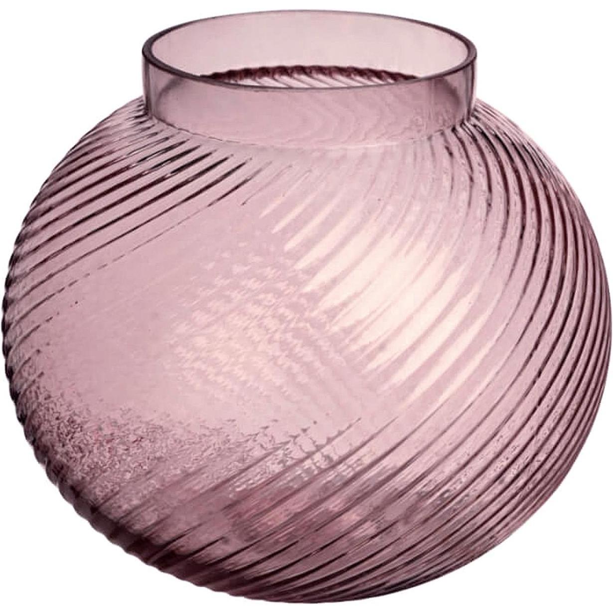 6x Sandra Rich, Vase, Glasvase/Windlicht Spiral rose (6 x, Ø 13 cm)
