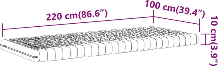 Produktbild VidaXL Schaumstoffmatratze 100 x 220 cm 7-Zonen Härtegrad 20 ILD (100 x 220 cm, Schaumstoffkern)