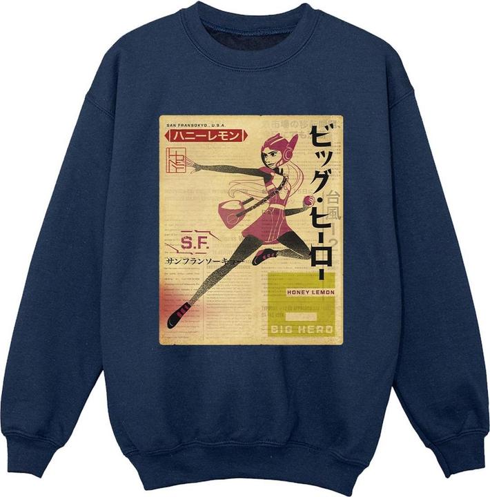 Disney Big Hero 6 Baymax Honey Lemon Newspaper Sweatshirt Jungen (152, 158)