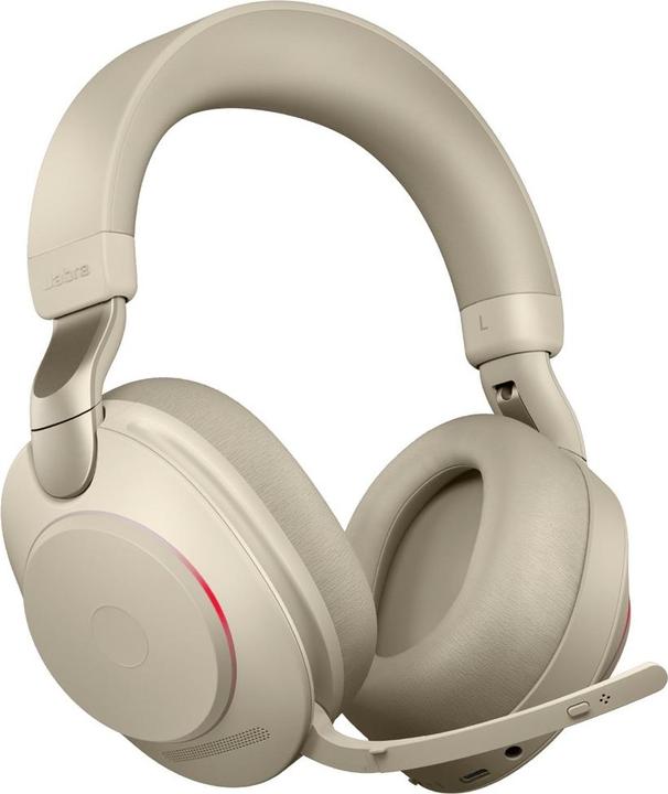 Actual product image Jabra Evolve2 85 Kopfhörer Verkabelt & Kabellos Kopfband Büro/Callcenter USB Typ-A Bluetooth Beige (Cable, Wireless, USB-A)