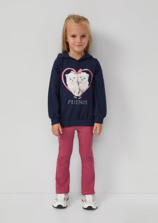 Produktbild s.Oliver Sweatshirt Hoodie mit Frontprint und Schmucksteinen (98)