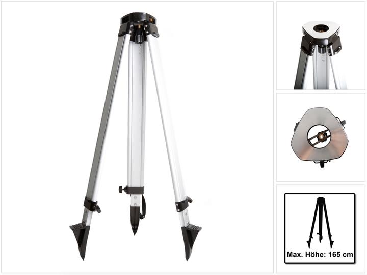 Produktbild Makita Baustativ Aluminium Dreibeinstativ 1,65m mit Gerätehalterung 5/8" Gewinde ( P-81088 )