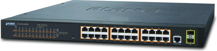 Immagine prodotto Planet 802.3at PoE Managed Switch 24 porte 10/100/1000T 2 porte 100/1000X SFP (24 porte)