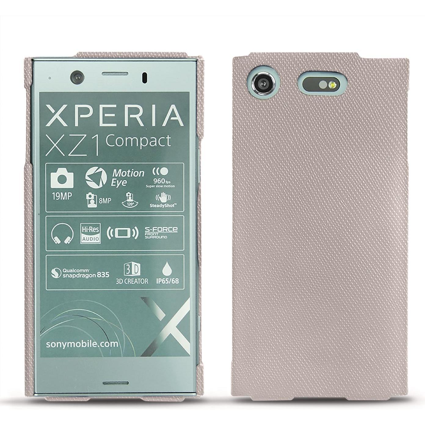 Noreve Lederschutzhülle (Sony Xperia XZ1 Compact), Smartphone Hülle, Beige