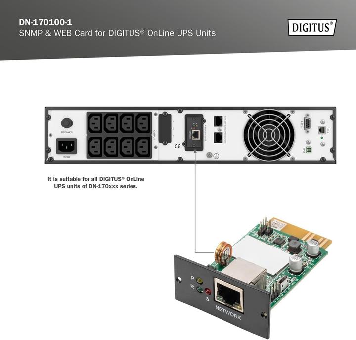 Actual product image Digitus SNMP card V2.0, for OnLine UPS systems DN-170xxx