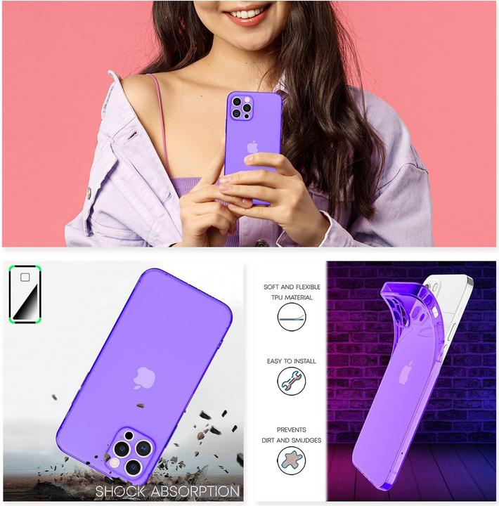 Actual product image Nalia Clear Neon Cell Phone Case (Apple iPhone 12 Pro)