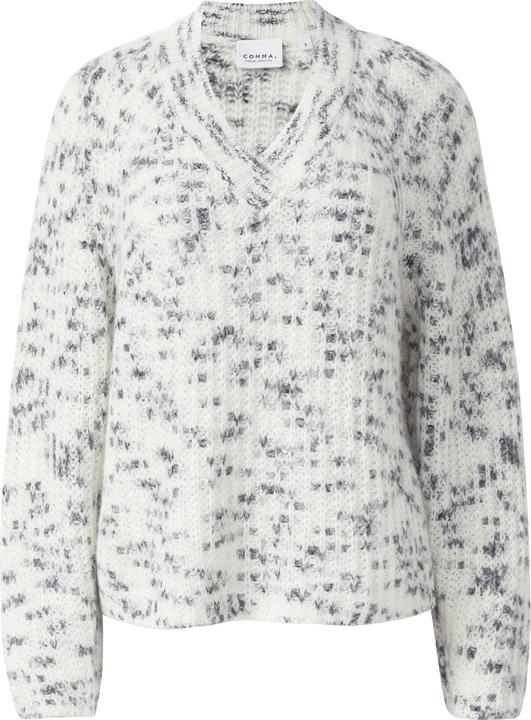 Produktbild Comma Strickpullover Rippstrickpullover aus Wollmix mit V-Ausschnitt (L)