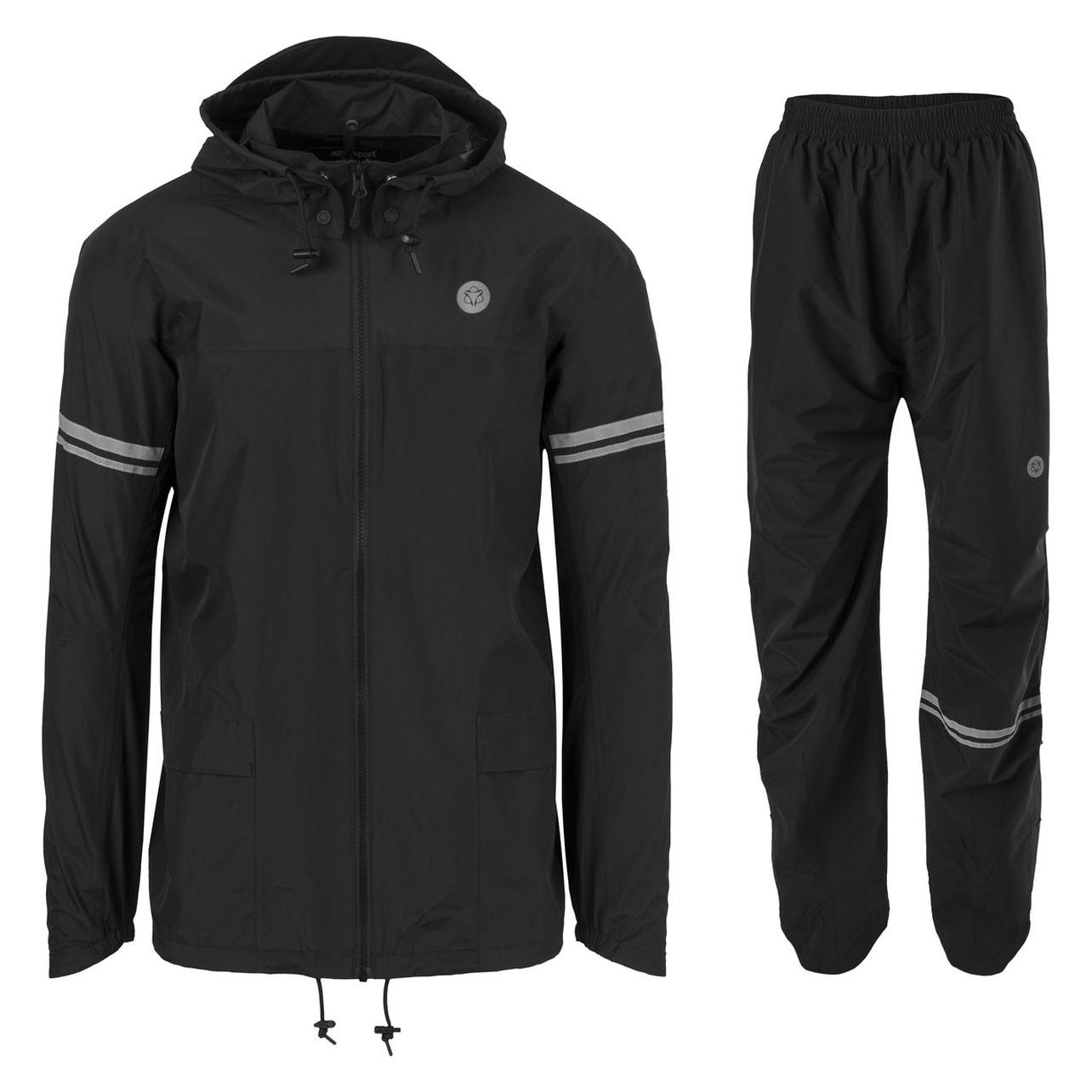 Agu, Unisex, Fietsjassen, Original Regenpak Essential - Zwart - S - Dames & Heren - Waterdicht & Ademend (S), Zwart, S