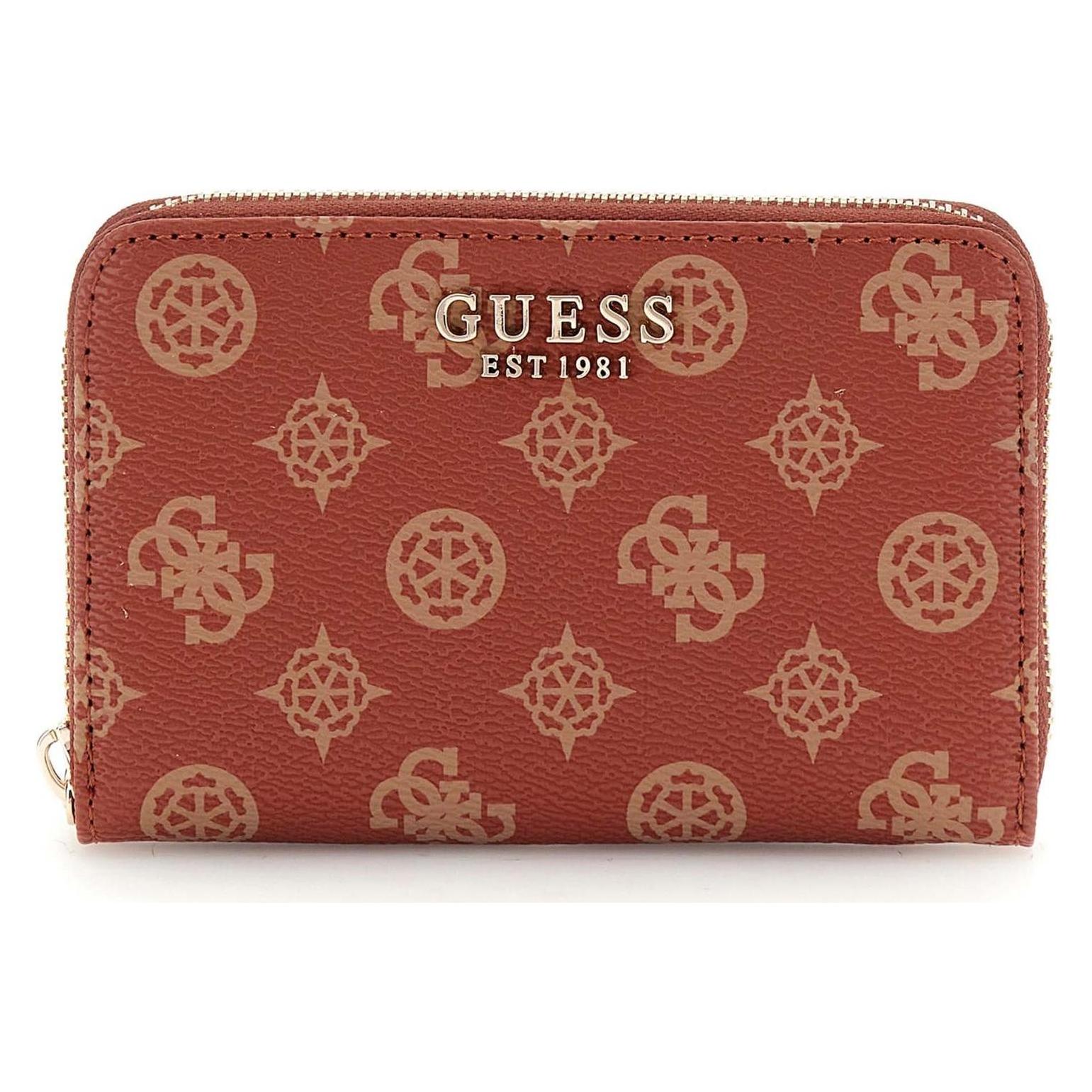 Guess, Damen, Portemonnaie, Laurel Zip Around Wallet, Rot
