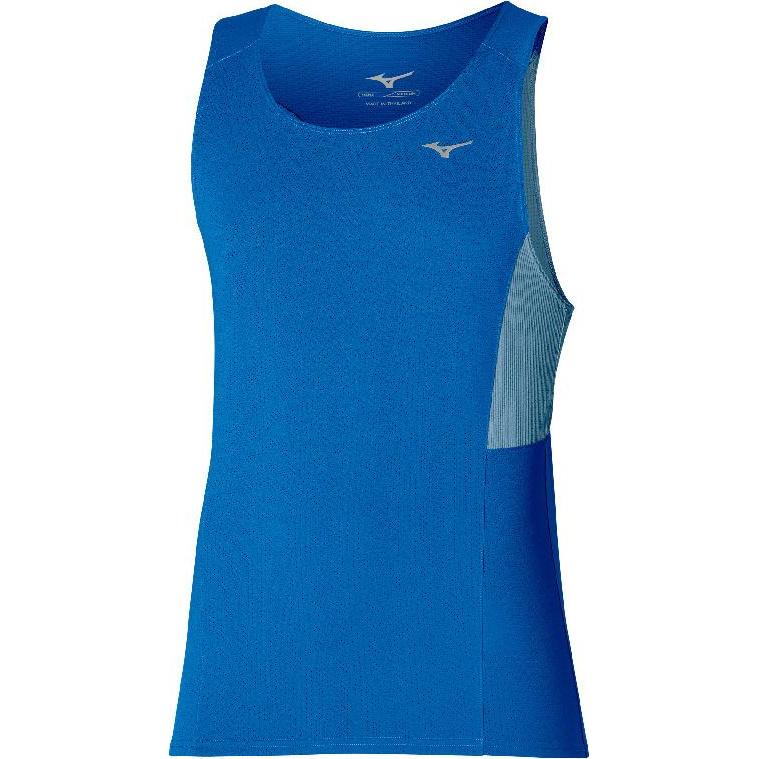 Mizuno, Damen, Sportshirt, damen-top active dryaeroflow tank (S), Blau, S