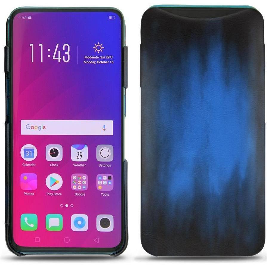 Noreve Lederschutzhülle (Oppo Find X), Smartphone Hülle, Blau