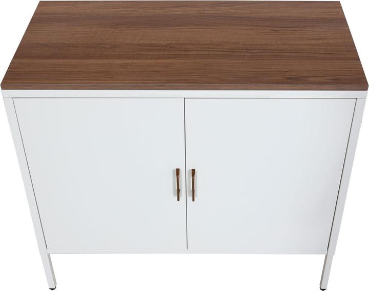 Image du produit Mendler Commode HWC-L84, 2 portes métal 90x90x40cm, mélaminé - blanc (90 x 90 x 40 cm)