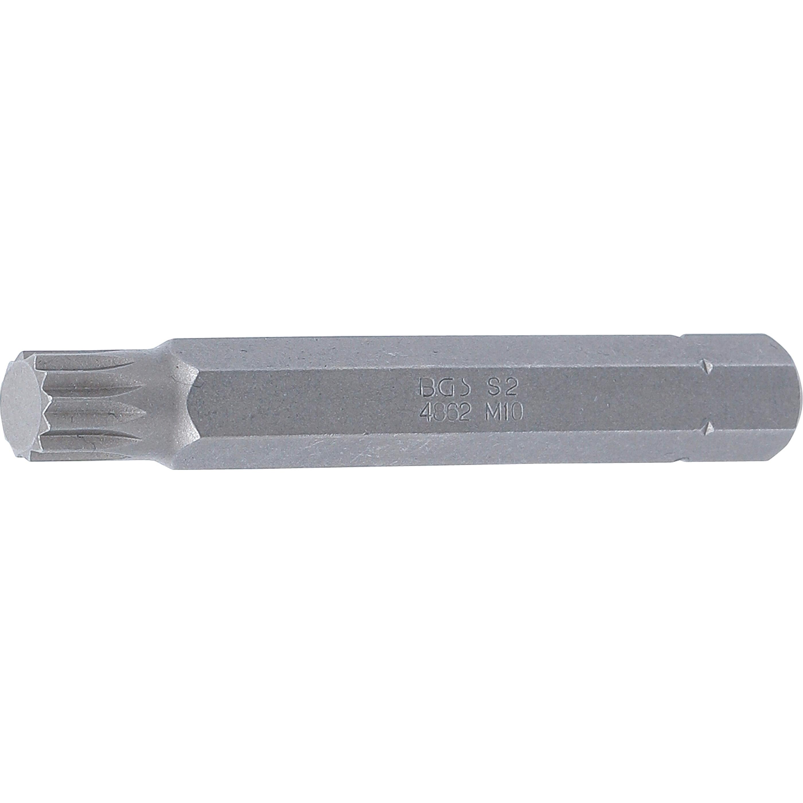 Thumbnail - BGS, Bits, Bit Länge 75 mm Antrieb Aussensechskant 10 mm (3/8") Innenvielzahn (für XZN) M10 (10 mm (3/8"), 12,5 mm (1/2"...