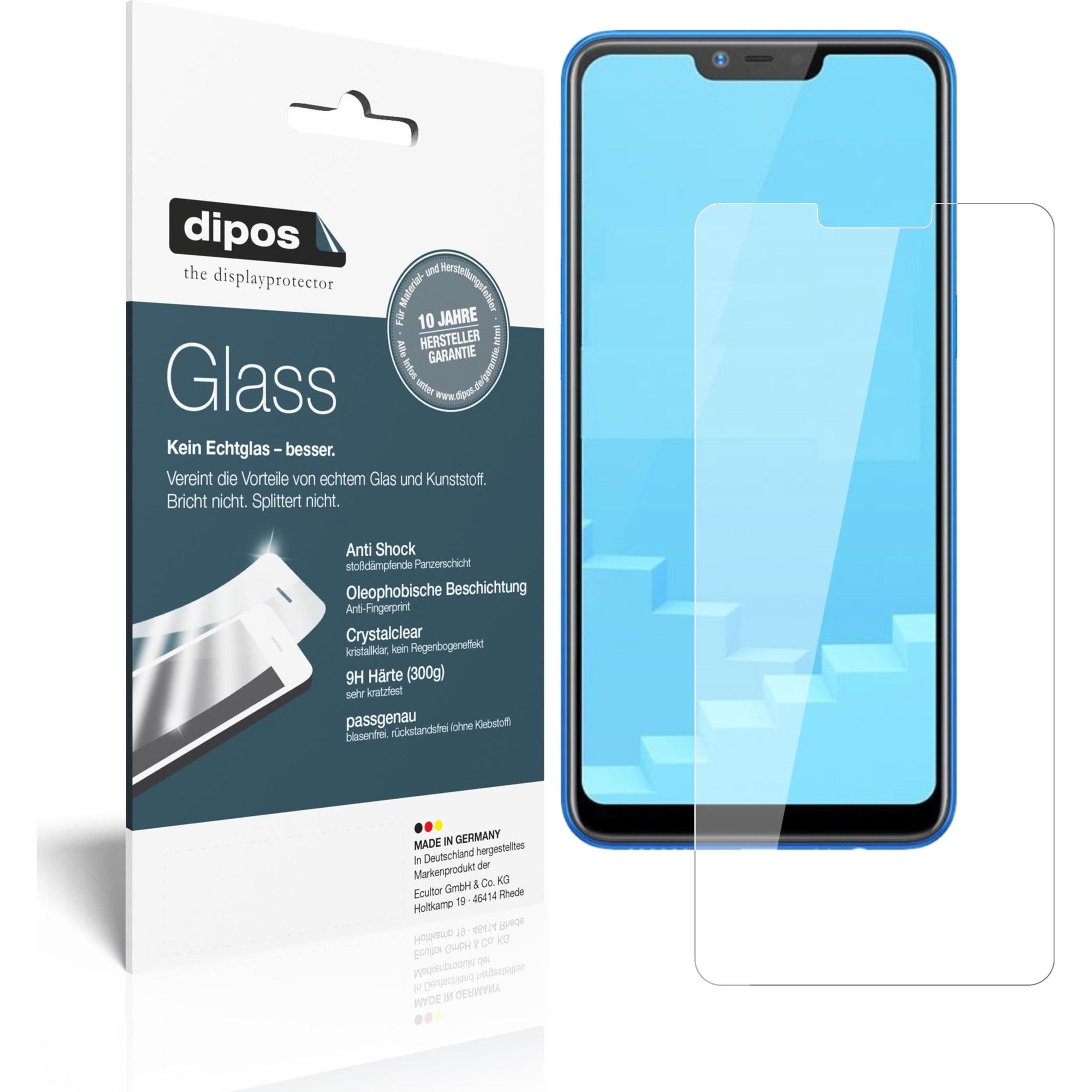 Dipos Displayschutz Anti-Shock (2 Stück, Oppo Realme C1), Smartphone Schutzfolie, Transparent