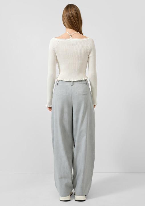 Produktbild s.Oliver Schmal geschnittener Pullover mit Raffung am Carmenausschnitt (XS)