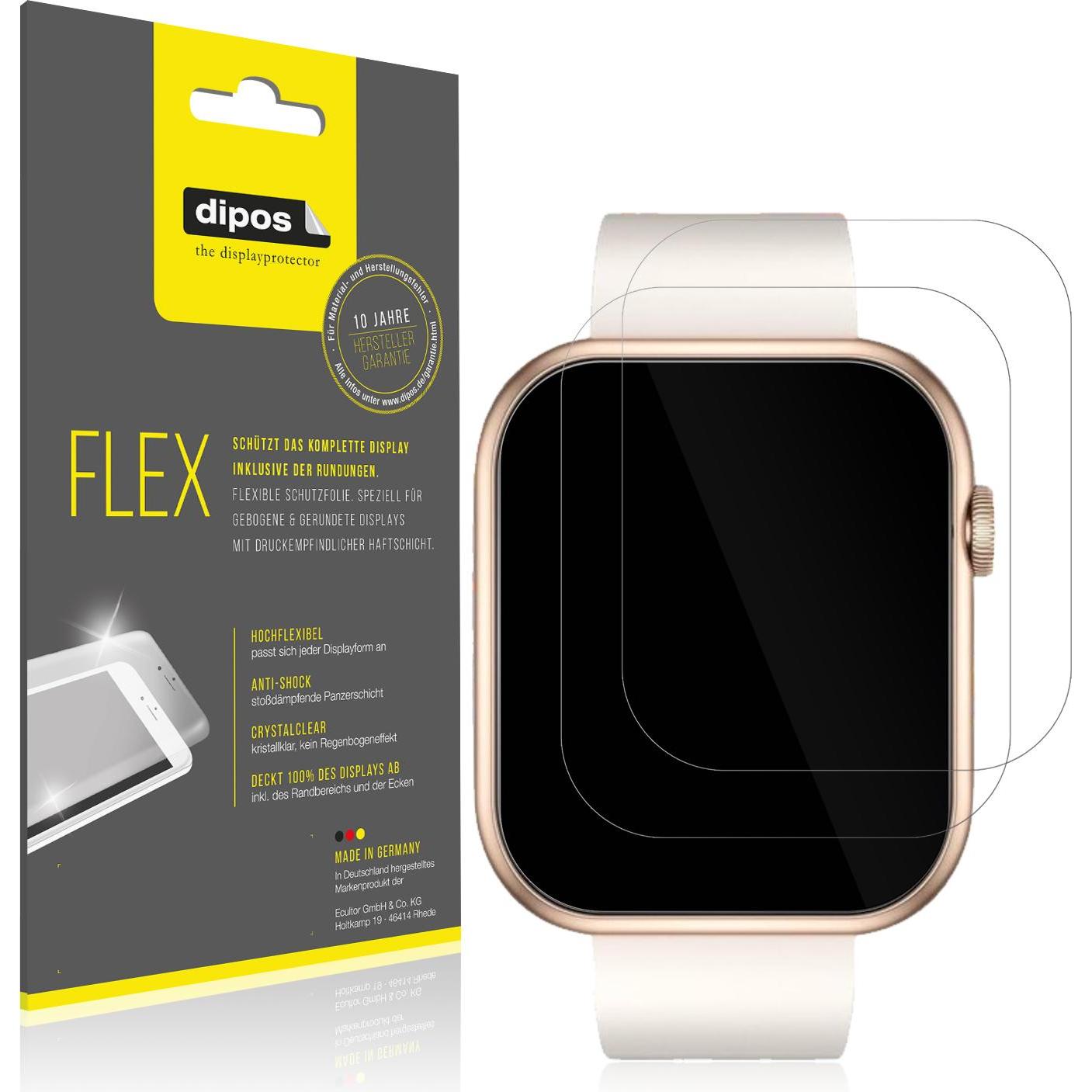 Dipos 3D Full Cover Schutzfolie, Smartwatch Schutzfolie, Transparent