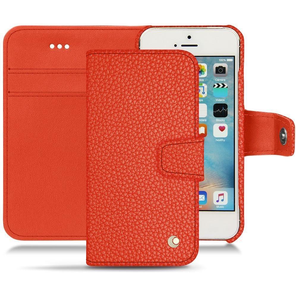 Noreve Lederschutzhülle Wallet (Apple iPhone SE), Smartphone Hülle, Orange