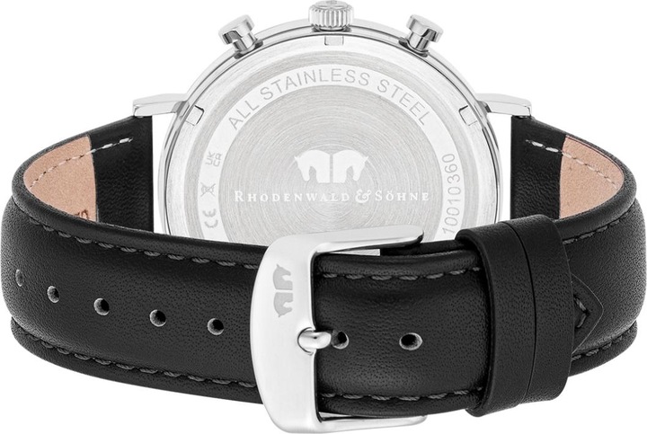 Immagine prodotto Cronografo da uomo Arakon in vera pelle nera - 26531 (Cronografo, 42 mm)