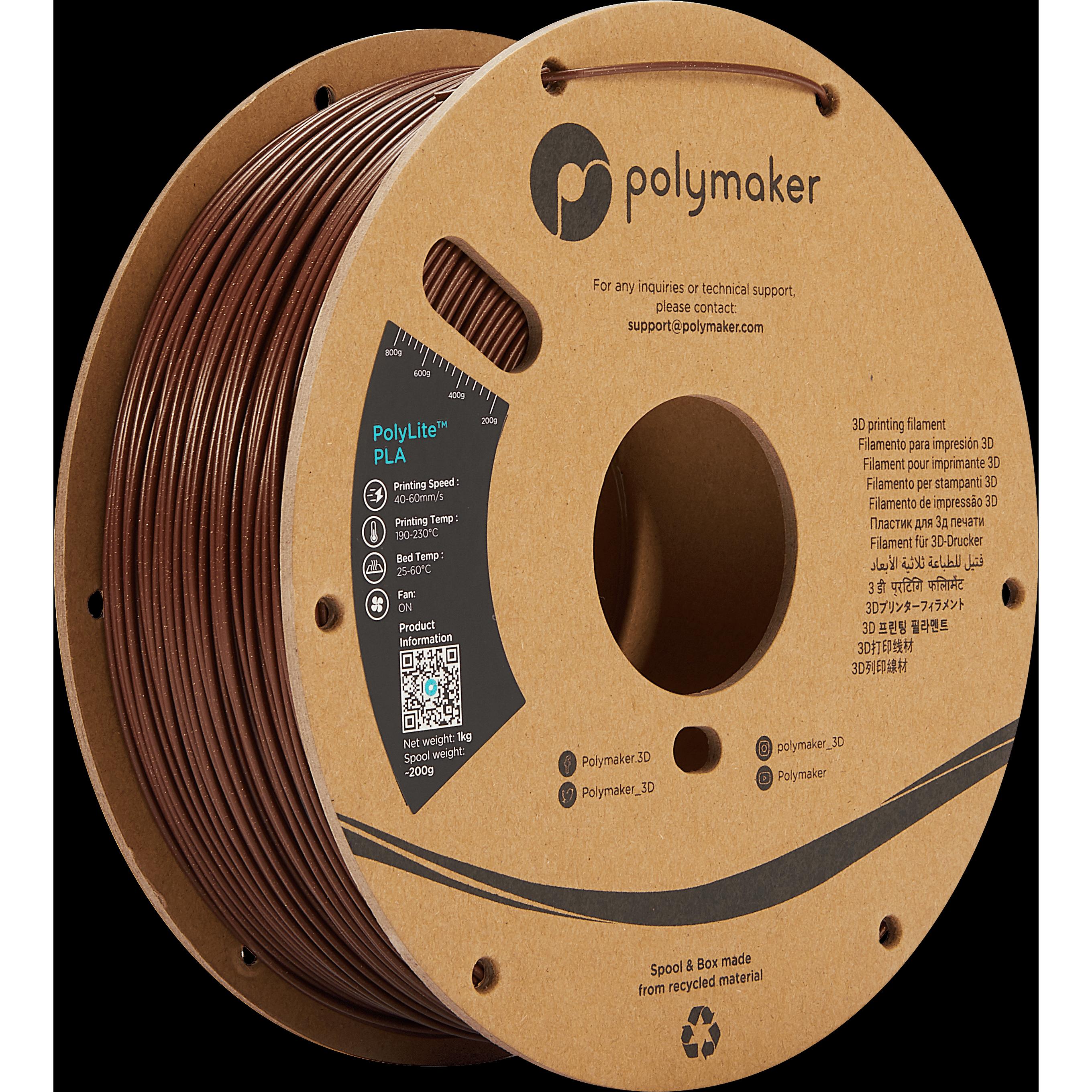 Polymaker PolyLite PLA Galaxy Dark Red 1.75mm 1kg (PLA, 1.75 mm, 1000 g, Rot), 3D Filament, Rot