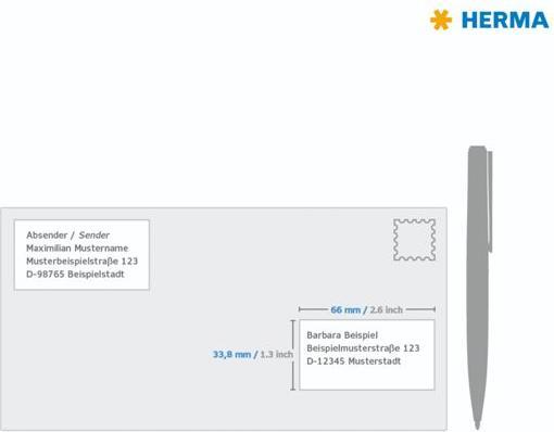 Actual product image HERMA Freezer labels A4