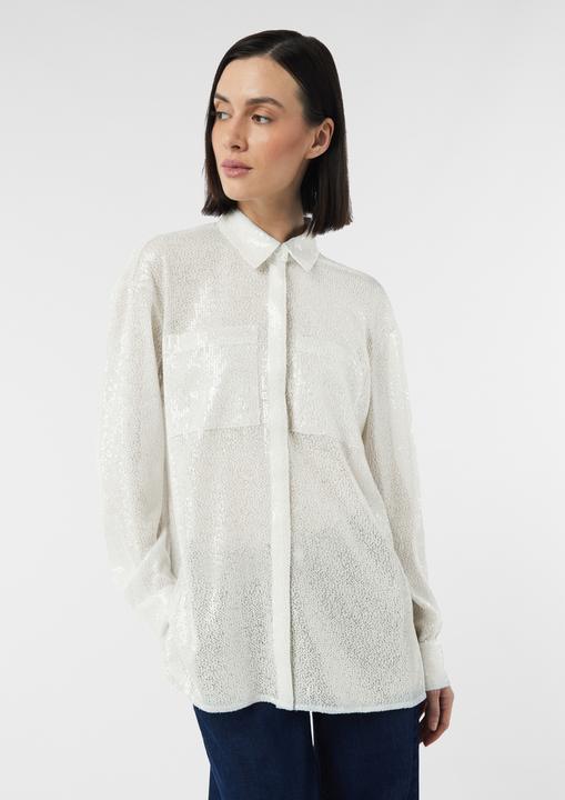 Produktbild Comma Bluse Festive Oversize-Hemdbluse mit Pailletten (44)