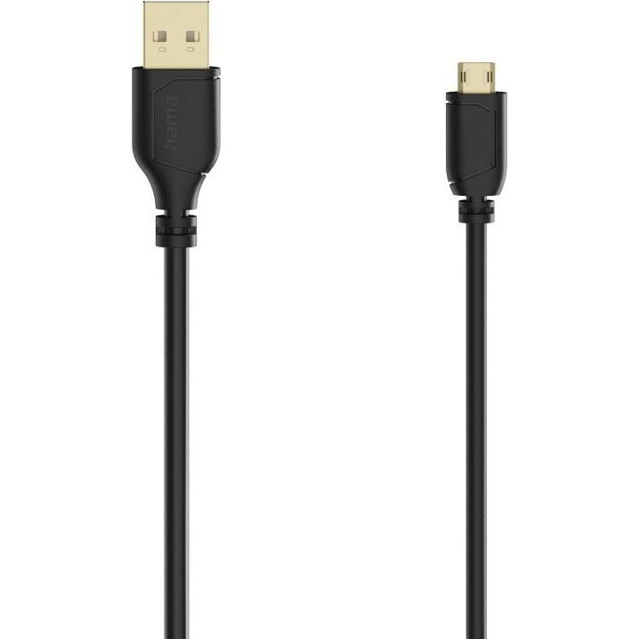 Thumbnail - Hama Micro-USB-Kabel Flexi-Slim, USB 2.0, 480 Mbit/s, 0,75 m (0.75 m, USB 2.0), USB Kabel