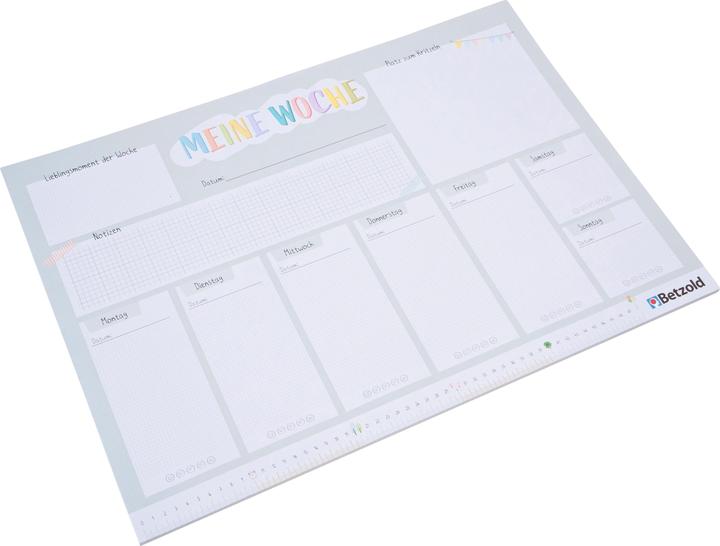 Actual product image Betzold Schreibtischunterlage Wochenplan, DIN A2 (59.4 x 42 cm)