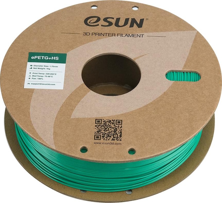 Actual product image eSUN EPETG+HS 1.75mm SOLID GREEN 1kg (PETG, 1.75 mm, 1000 g, Green)