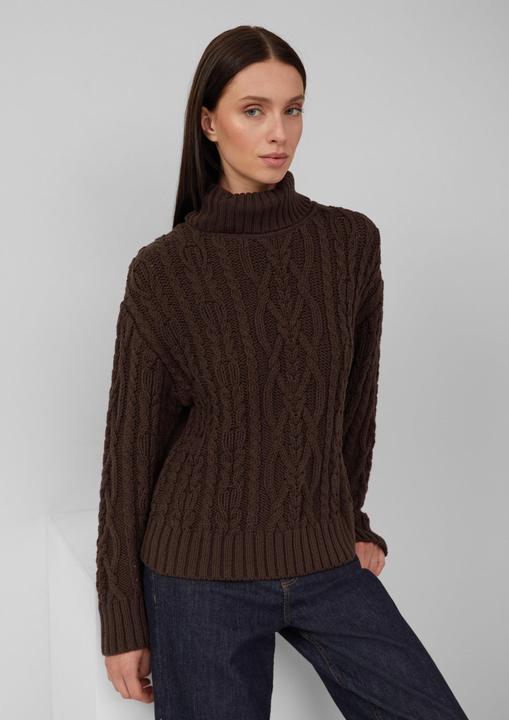 Produktbild s.Oliver Strickpullover Strickpullover mit Rollkragen und Zopfmuster (42)