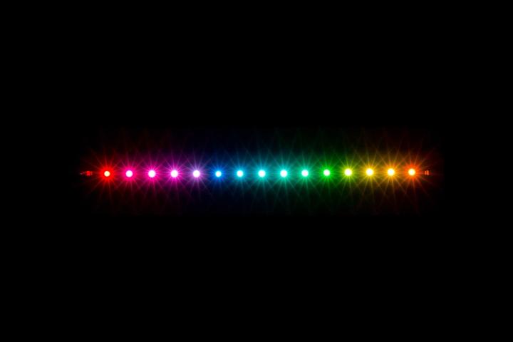 Actual product image Aqua Computer RGBpx LED strip 27.3cm, width 5mm, 15 addressable LEDs