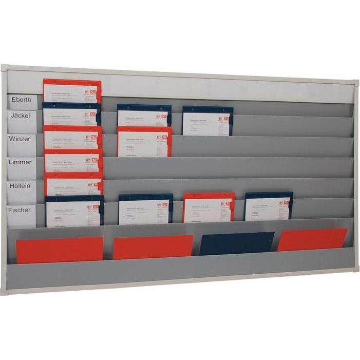Eichner, Präsentationstafel, Planungstafel H900xB1580xT78 mm 6 Schienen grau