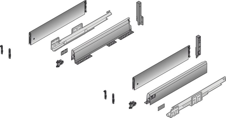 Actual product image Hettich Front drawer complete set ArciTech 94/186, with TopSide, 70