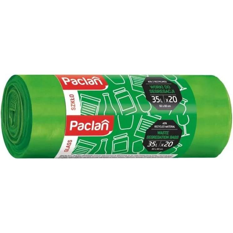 Paclan Wertstoffsack für Glas 35l 20 Stk. grün, Sacchetti spazzatura, Verde