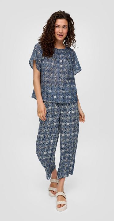 Actual product image S.Oliver Bluse Gemusterte Bluse im Relaxed Fit mit Smok-Detail (44)